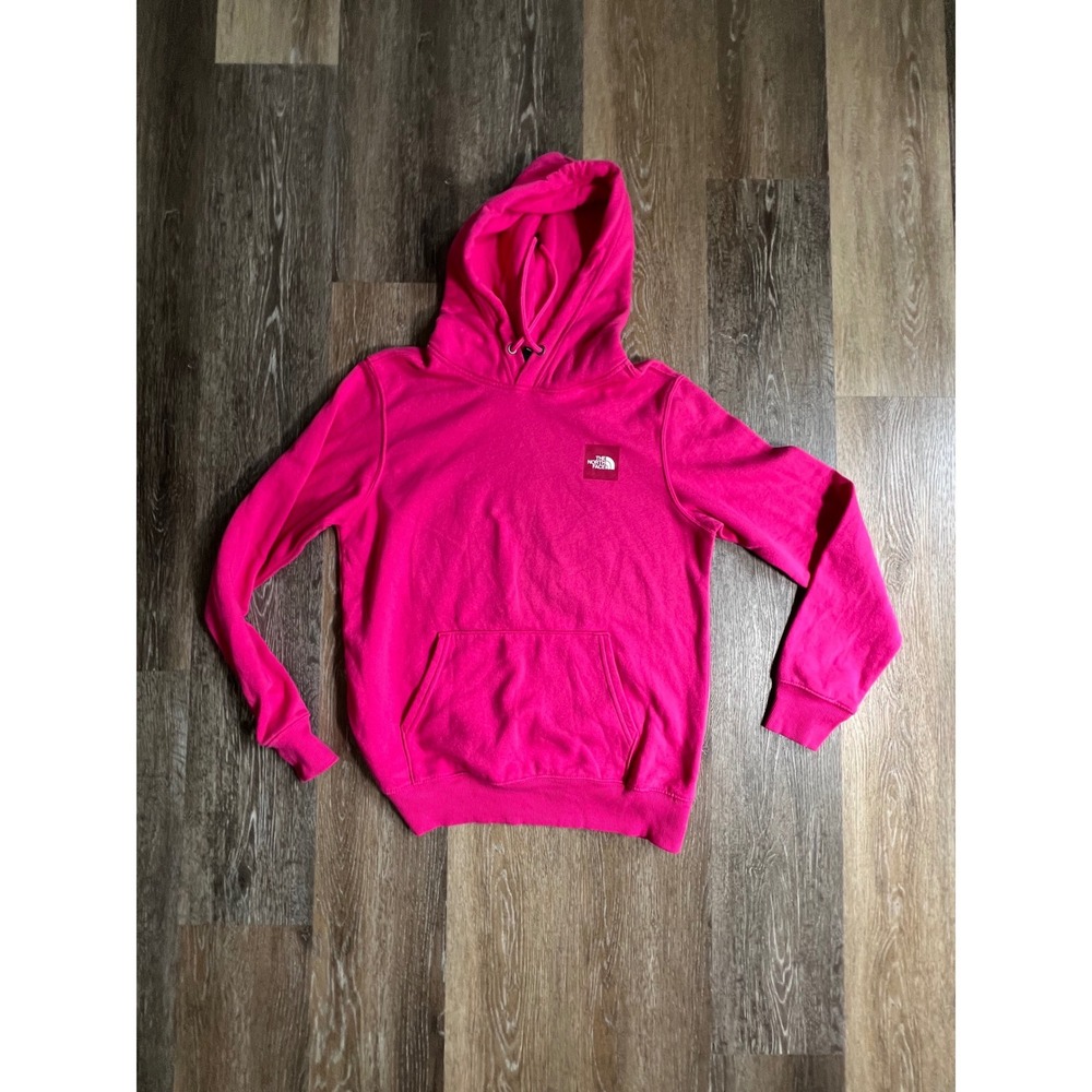 The North Face Hoodie Mens Small Pink Box Logo Pullover Sweatshirt NF0A3FRR